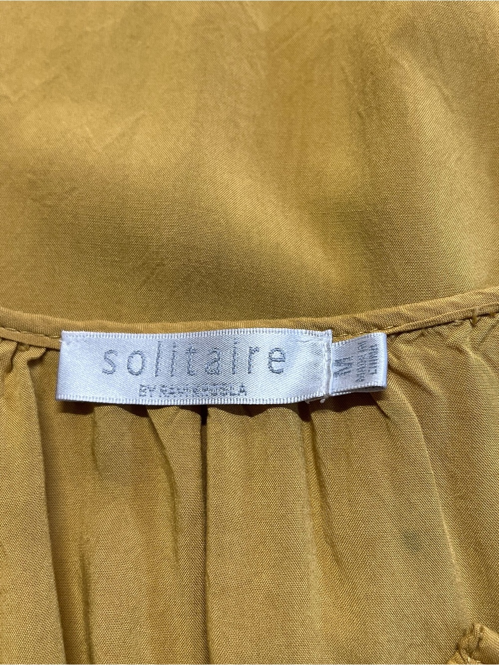 EUC Solitaire Goldenrod Embroidered Boho Peasant Blouse | Size M - Picture 6 of 8